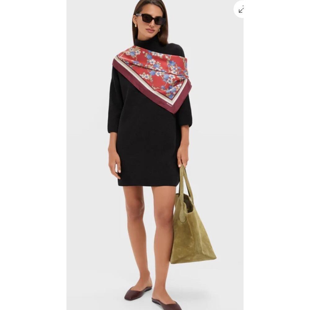 Pomander Place Vivianne Turtleneck Sweater Dress Black Noir Sz M Womens NWT $128